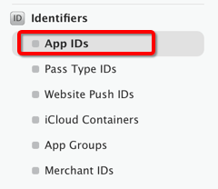 选择App IDs